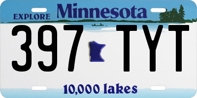 MN license plate 397TYT