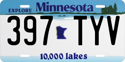 MN license plate 397TYV