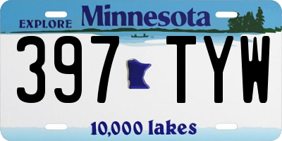 MN license plate 397TYW