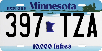 MN license plate 397TZA
