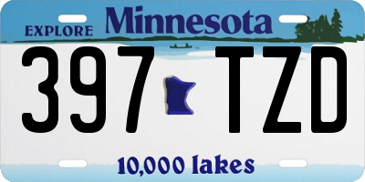 MN license plate 397TZD