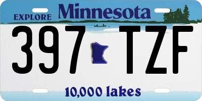MN license plate 397TZF