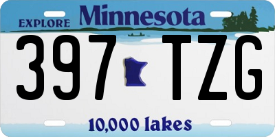 MN license plate 397TZG