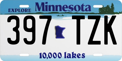 MN license plate 397TZK