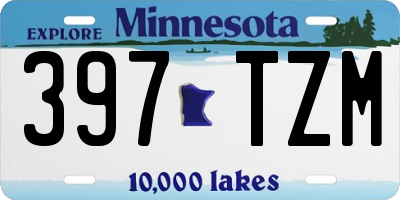 MN license plate 397TZM