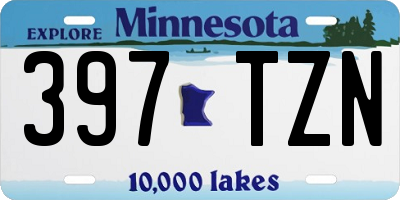 MN license plate 397TZN