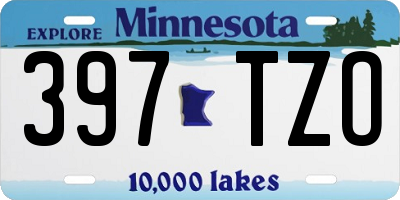 MN license plate 397TZO