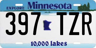 MN license plate 397TZR