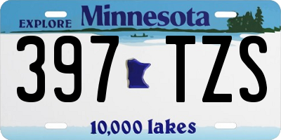 MN license plate 397TZS