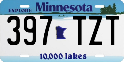 MN license plate 397TZT