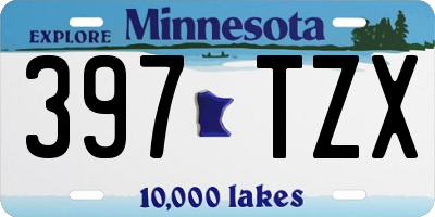 MN license plate 397TZX