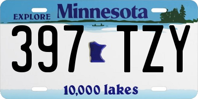 MN license plate 397TZY