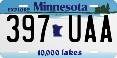 MN license plate 397UAA