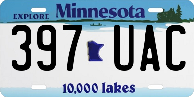 MN license plate 397UAC