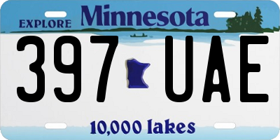 MN license plate 397UAE