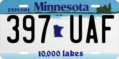 MN license plate 397UAF