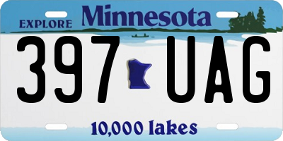 MN license plate 397UAG