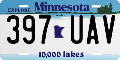 MN license plate 397UAV