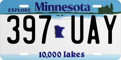 MN license plate 397UAY