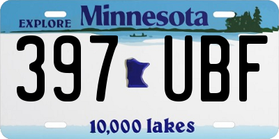 MN license plate 397UBF
