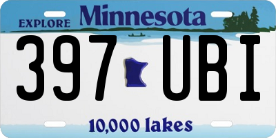 MN license plate 397UBI