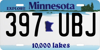 MN license plate 397UBJ