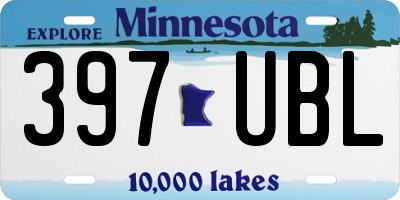 MN license plate 397UBL