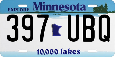MN license plate 397UBQ