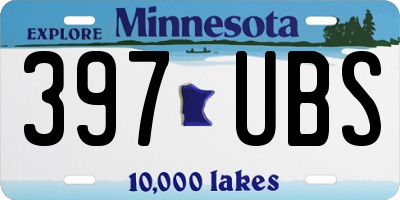 MN license plate 397UBS