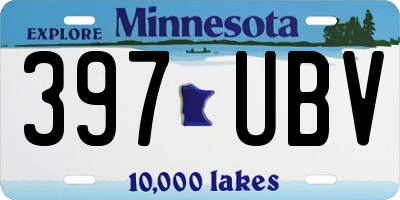 MN license plate 397UBV