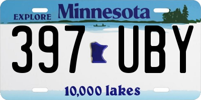 MN license plate 397UBY