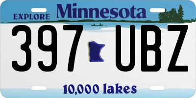 MN license plate 397UBZ