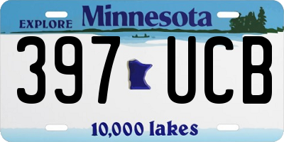 MN license plate 397UCB