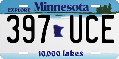 MN license plate 397UCE