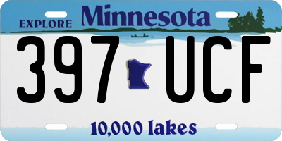 MN license plate 397UCF