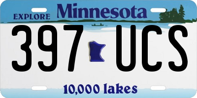 MN license plate 397UCS