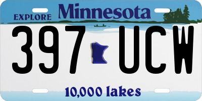 MN license plate 397UCW