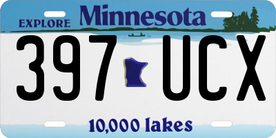 MN license plate 397UCX