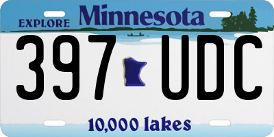 MN license plate 397UDC