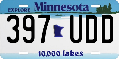 MN license plate 397UDD