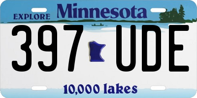 MN license plate 397UDE