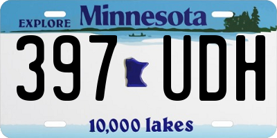 MN license plate 397UDH