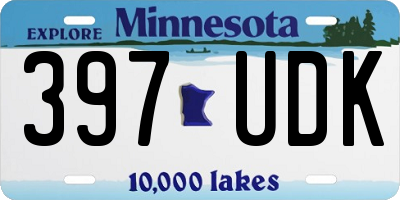 MN license plate 397UDK
