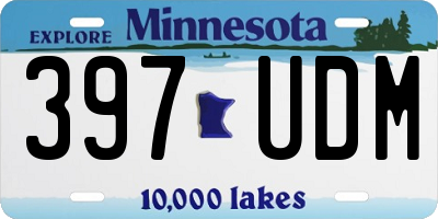 MN license plate 397UDM