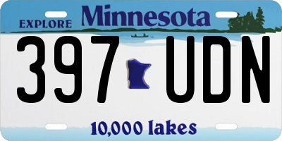 MN license plate 397UDN
