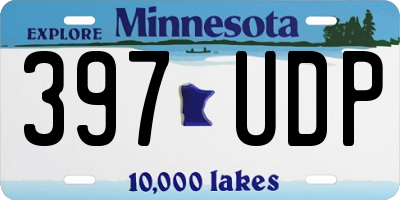 MN license plate 397UDP