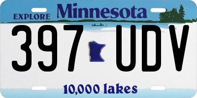 MN license plate 397UDV