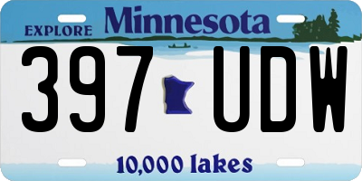 MN license plate 397UDW