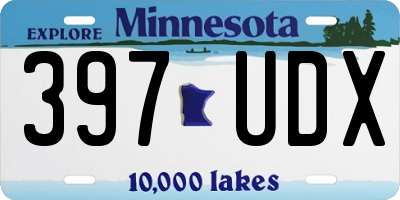 MN license plate 397UDX