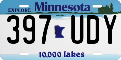 MN license plate 397UDY